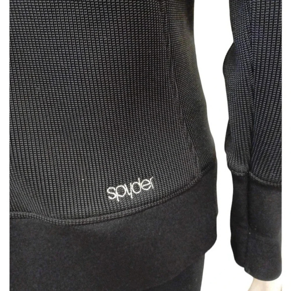 Spyder Full Zip Hoodie Mid Weight  Black Sweater Size XL - Picture 6 of 15
